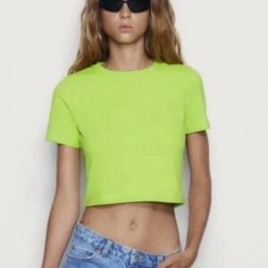 Zara cropped stretch t shirt